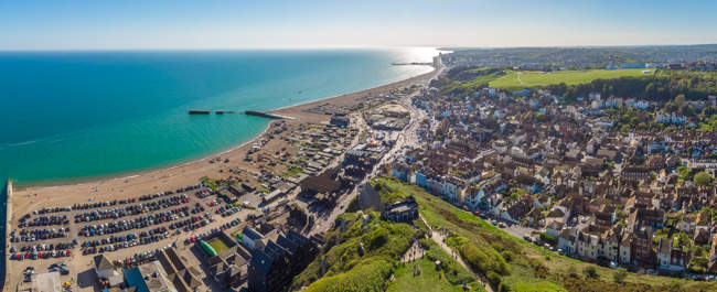 Aerial view of Hastings