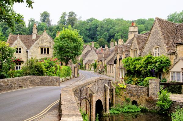 The scenic Cotswold village of Castle Combe in England