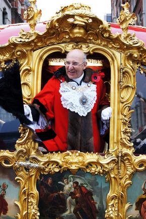 The Lord Mayor Of London in his carriage at the Lord Mayors Show