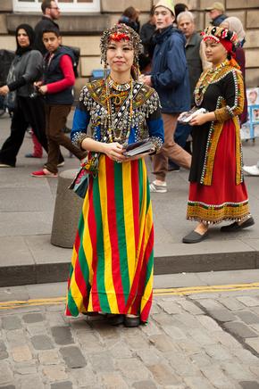 Woman in traditional costume at Edinburgh Festival