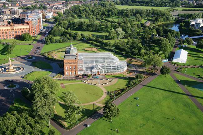 Aerial View of Peoples Palace and Glasgow Green