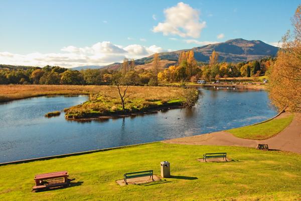 River Teith with a view of Ben Ledi, Callander