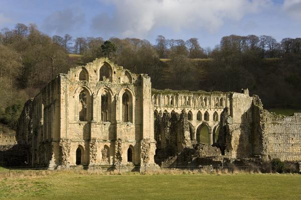 The ruins of Rievaulx Abbey, near Helmsley, North Yorkshire