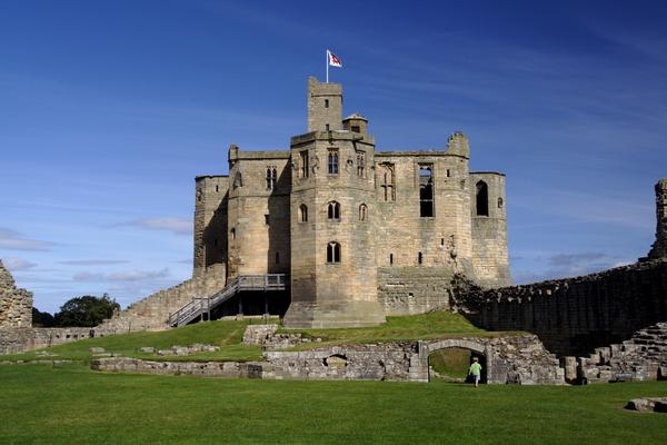 Warkworth castle in North Northumberland England
