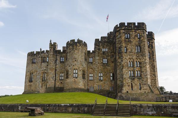 Alnwick castle in Northumbria, setting for Hogwarts in the Harry Potter films