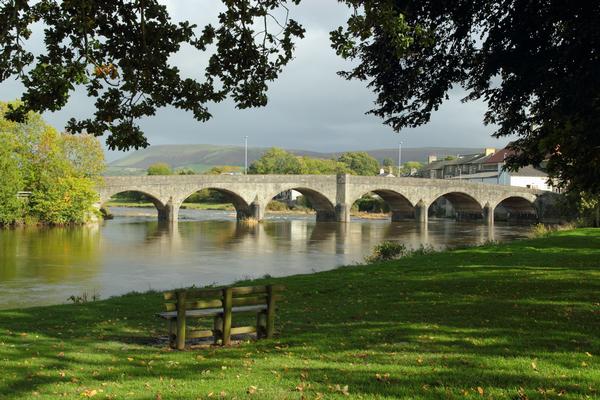 Bridge over the river Wye in Builth Wells, Wales