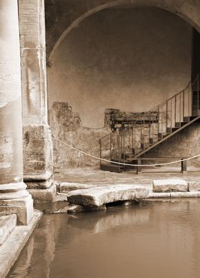 Corner Of The Roman Baths In Bath, Somerset