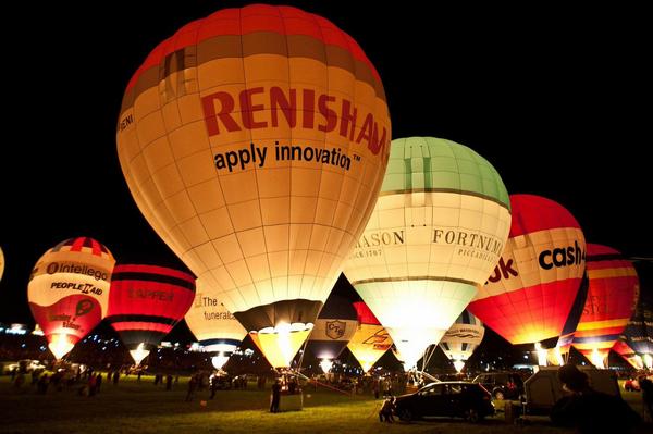 Bristol International Balloon Fiesta at night
