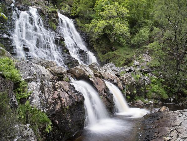 Rhiwargor Falls in Snowdonia National Park in North Wales