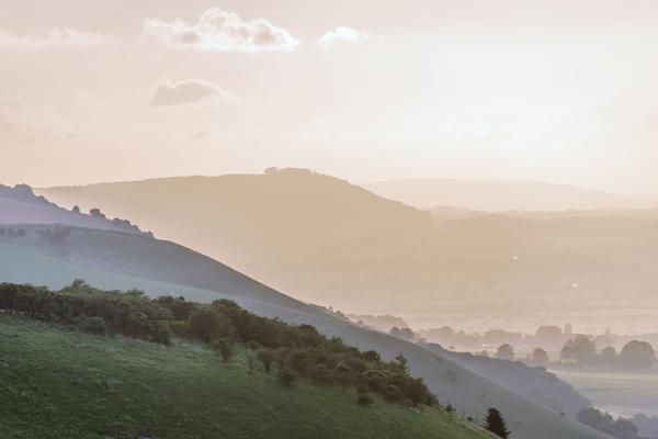 View from the South Downs Way footpath, Sussex, England