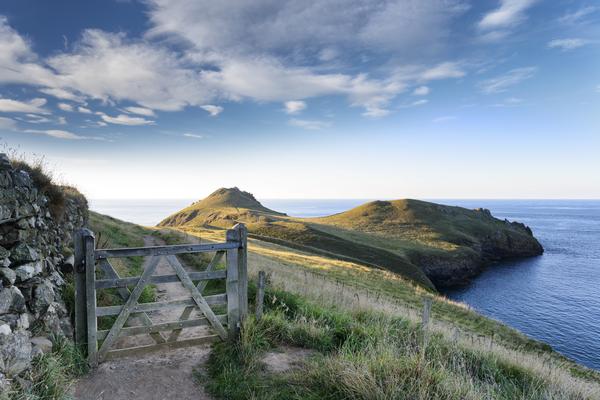 The South West Coast path at The Rumps on the Atlantic Coast of Cornwall