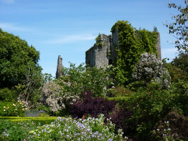 Castle Kennedy's ruins seen from the Walled Garden