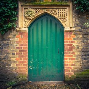 Old door in Cambridge, England
