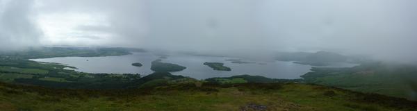 Panoramic view of Loch Lomond from Conic Hill