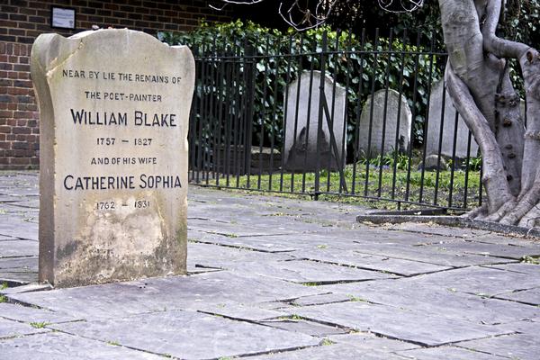 The grave of the poet and painter William Blake, and his wife