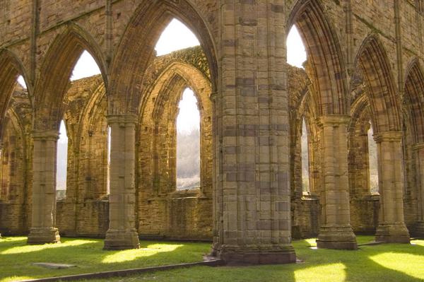 Glorious glowing arches at Tintern Abbey, Wales