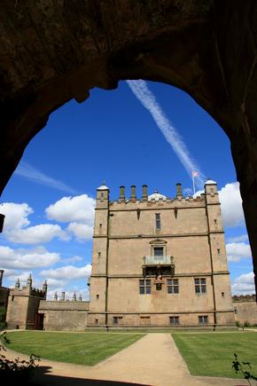 Bolsover Castle Courtyard seen through an archway