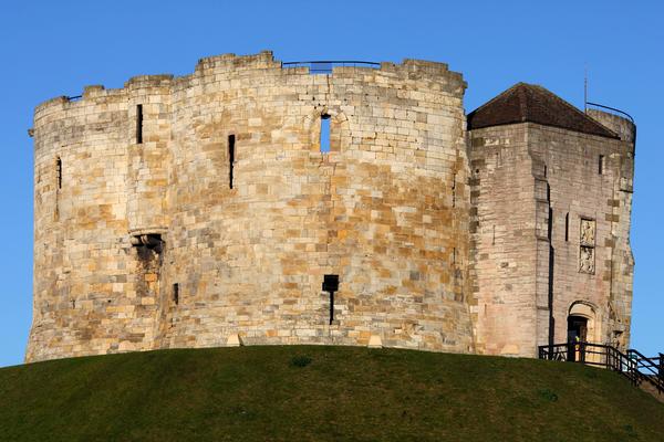The medieval keep of Clifford's Tower in York England