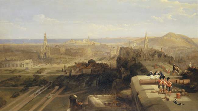 David Roberts painting of Edinburgh