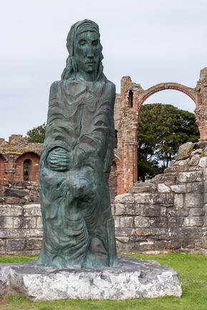 Statue in the ruins of Lindisfarne Priory