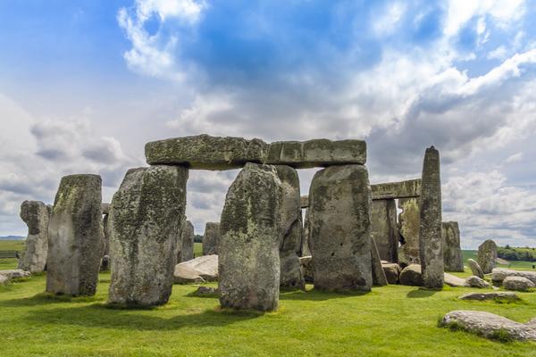 Stonehenge - an ancient prehistoric stone monument near Salisbury, Wiltshire, UK. It was built anywhere from 3000 BC to 2000 BC. Stonehenge is a UNESCO World Heritage Site in England.