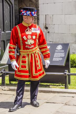 Beefeater Yeoman Warder on a sunny day at the Tower of London