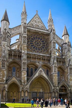 The front of Westminster Abbey, London