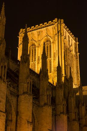 York Minster central tower at night