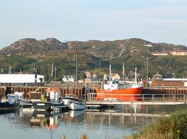 Looking towards Polcraig across the harbour.