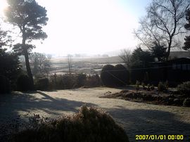 Garden view o a frosty morning