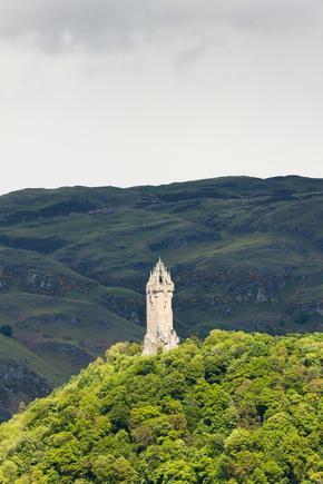 William Wallace Monument surrounded by trees