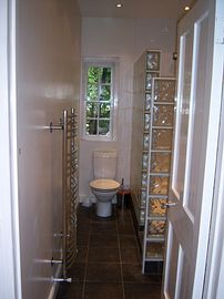 Bathroom with multi-jet, walk-in shower 