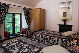 The twin room with views over the village green