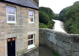 Riverside Cottage - Riverside Cottage and a view of the River Coquet