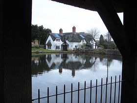 Cottage and pond at Badger &copy; D M Turley 