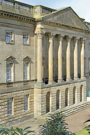 Impressive frontage of Wentworth Castle near Barnsley