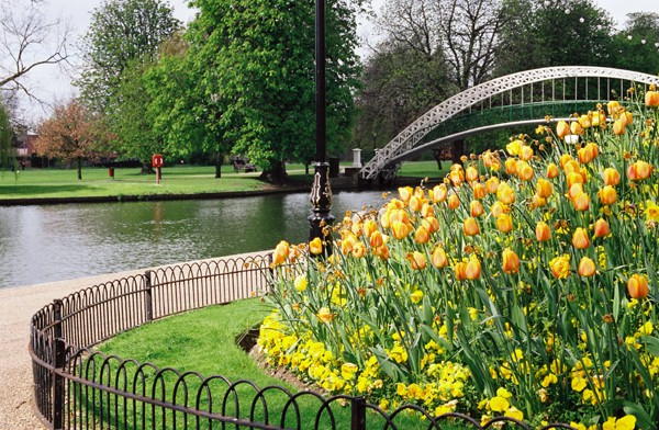 The embankment, Bedford in Spring &copy; Julia Tiller