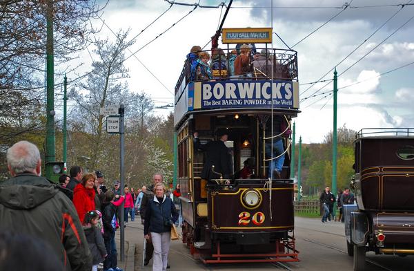 Historic tramcars from Birkenhead © Shutterstock / Chris Jenner Historic Birkenhead tram on display at Beamish