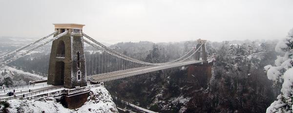 Clifton Suspension Bridge in Snow