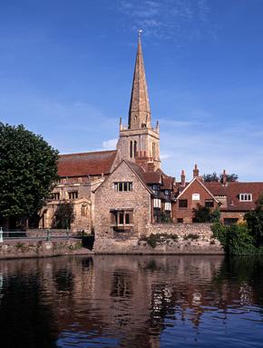 St. Helens Church, Abingdon with the Thames in front