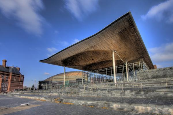 Exterior View of the Welsh Assembly building