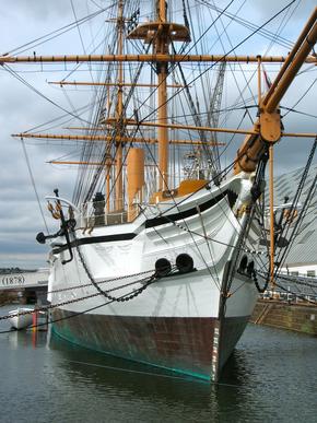 HMS Gannet sailing ship in Chatham Dockyard