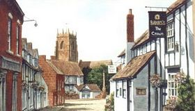 Claverley with the church in the distance, a watercolour by Neil ferris &copy; Neil Ferris