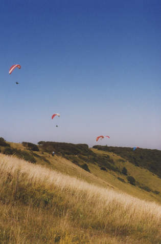Paragliders on the South Downs &copy; Christopher Jones Photography