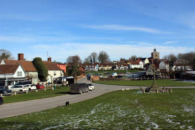 Finchingfield, looking east across the village green.
