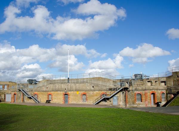 The well-kept gardens at Gravesend Fort