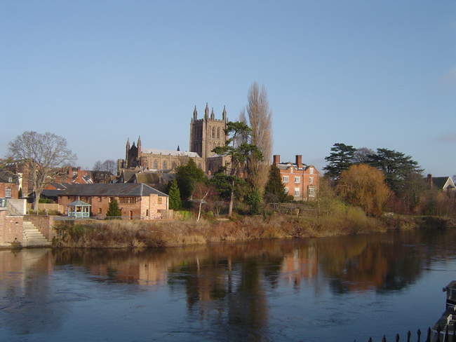 Hereford Cathedral from across the River Wye &copy; Peter Shortall