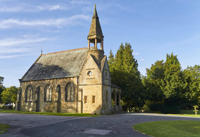 The North Chapel set within Ilkley Cemetery