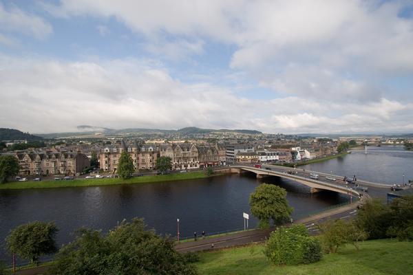 Inverness Cityscape showing the River Ness in the foreground
