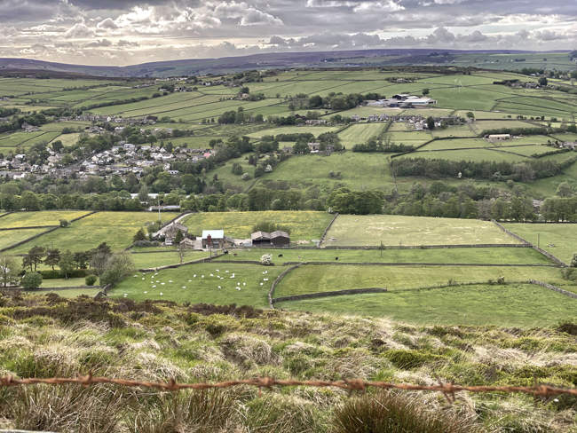 Looking over the fields and valley near Oxenhope, Keighley